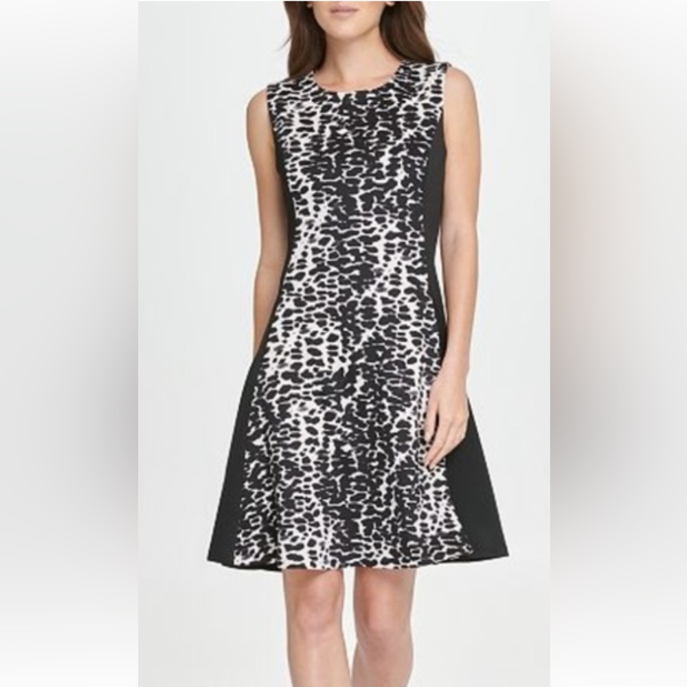 Elegant Black and White Patterned Dress